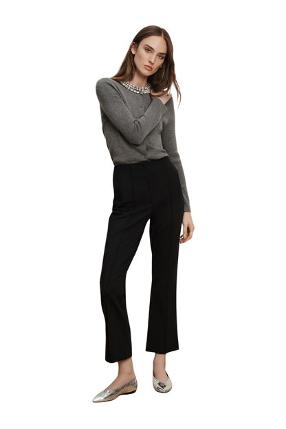 Kean Slim-Leg Cropped Pant in Black