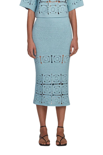 Jana Crochet Skirt in Skye Blue