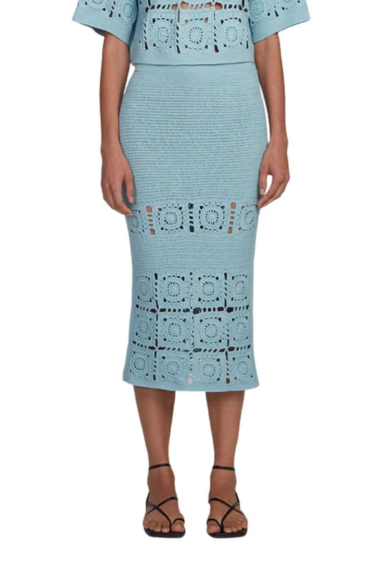 Jana Crochet Skirt in Skye Blue