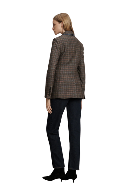 Hedi Plaid Dickey Jacket in Charcoal Multi