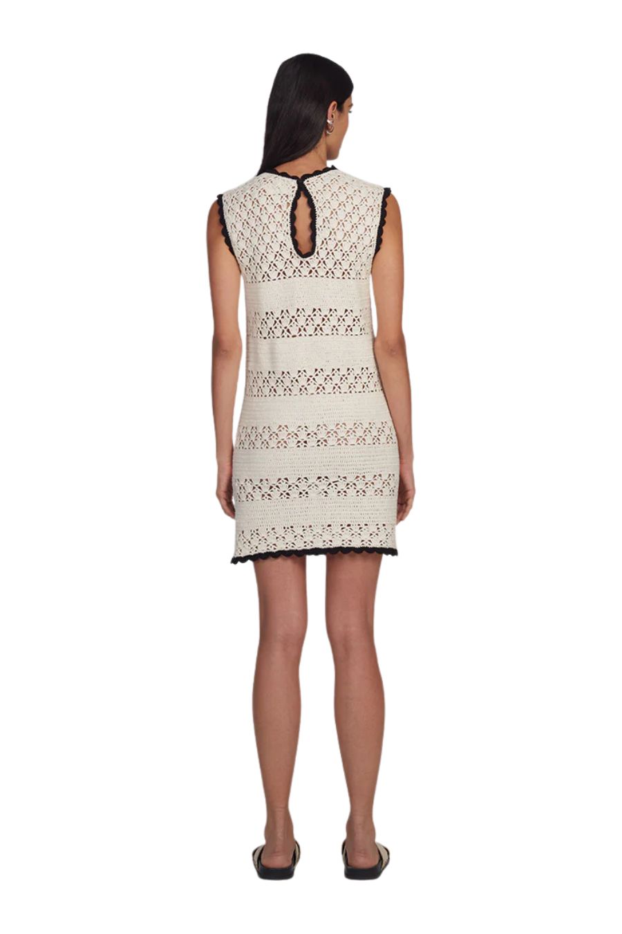 Bella Mini Dress in Ivory/Black Combo