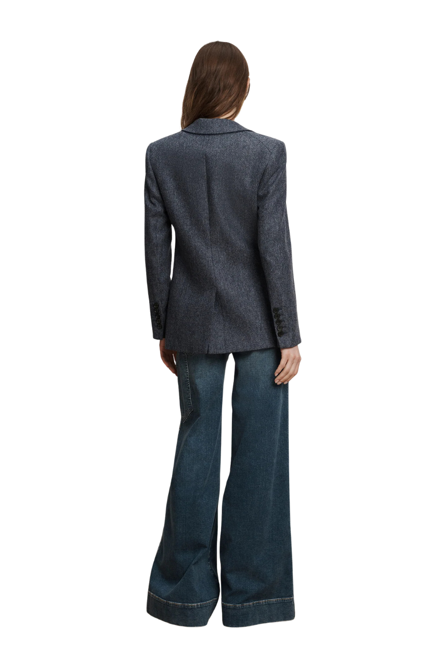 Vega Wool Dickey Jacket in Blue Melange