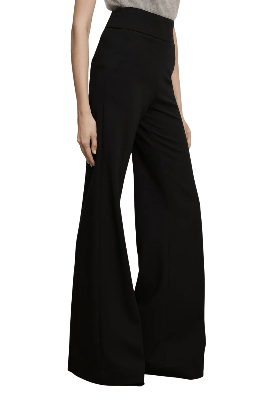 Kalinda Wide-Leg Ponte Pant in Black