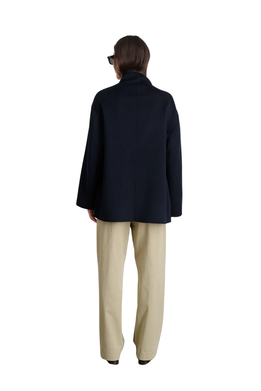 Sophia Wool Coat In Dark Navy