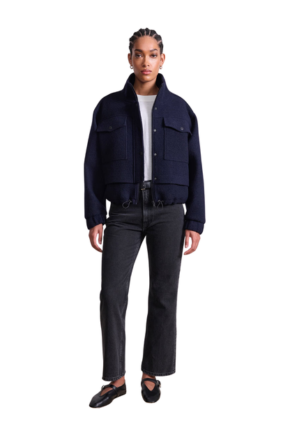 Selva Cropped Bomber in Midnight