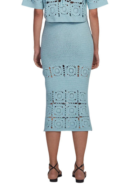 Jana Crochet Skirt in Skye Blue