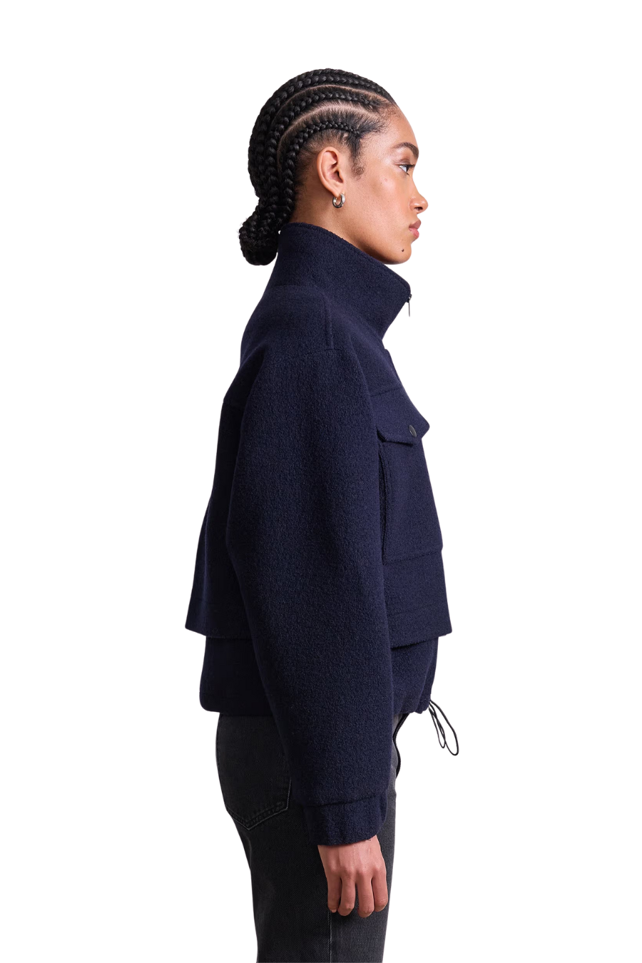 Selva Cropped Bomber in Midnight