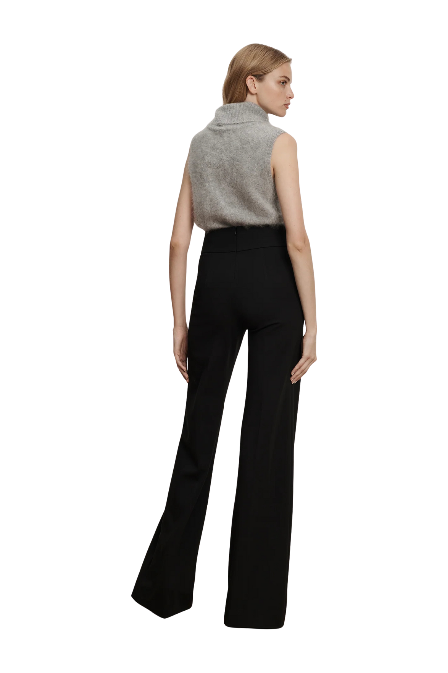 Kalinda Wide-Leg Ponte Pant in Black
