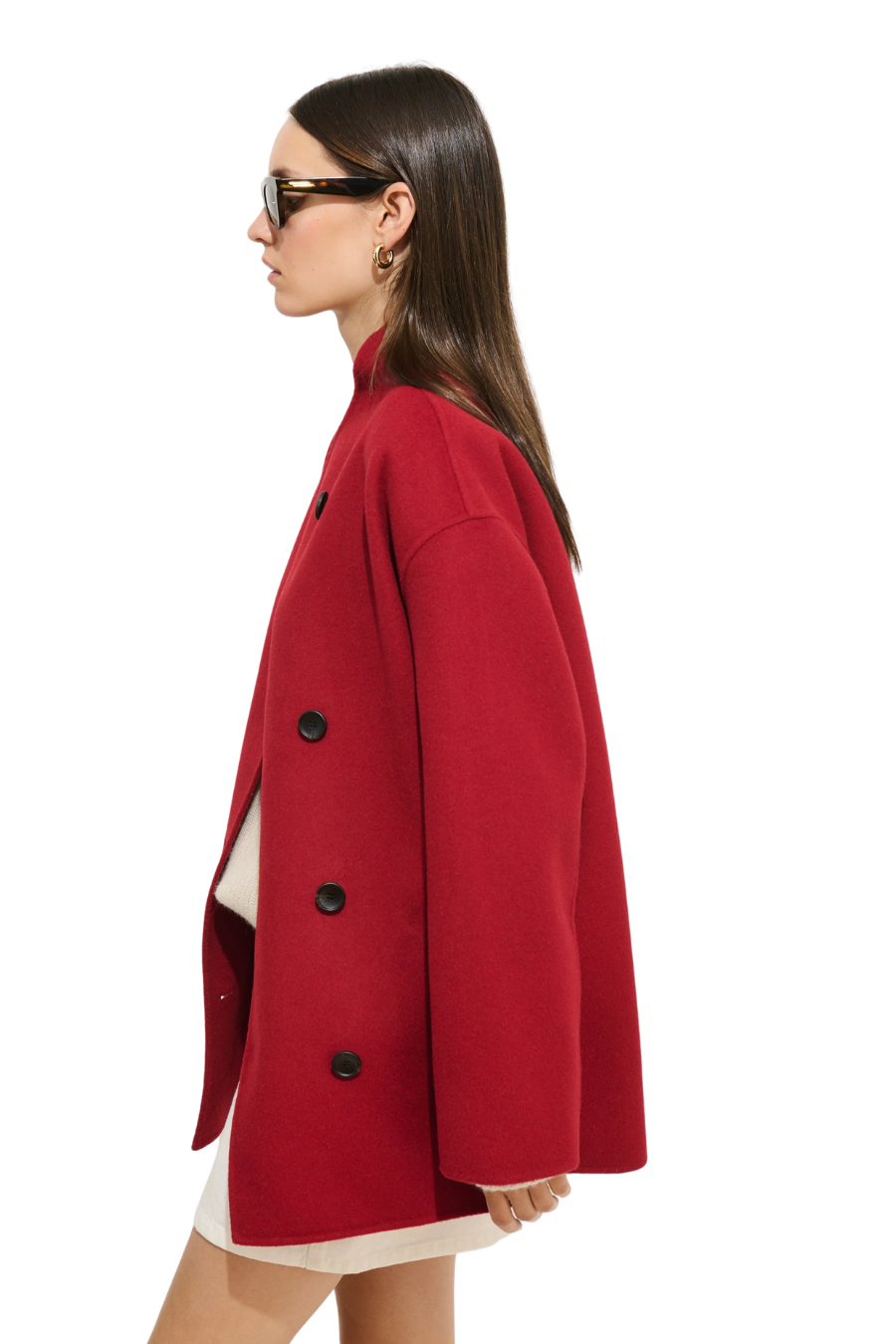 Sophia Coat In Wool in Red