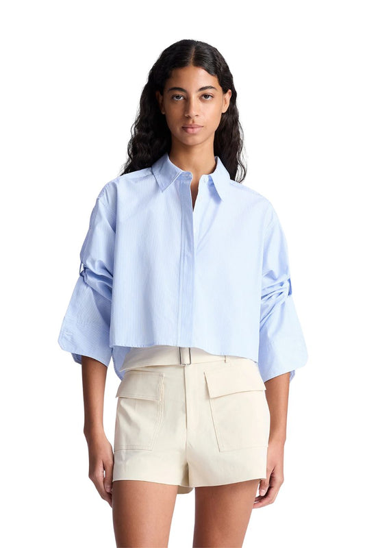 Maude Top in French Blue/White
