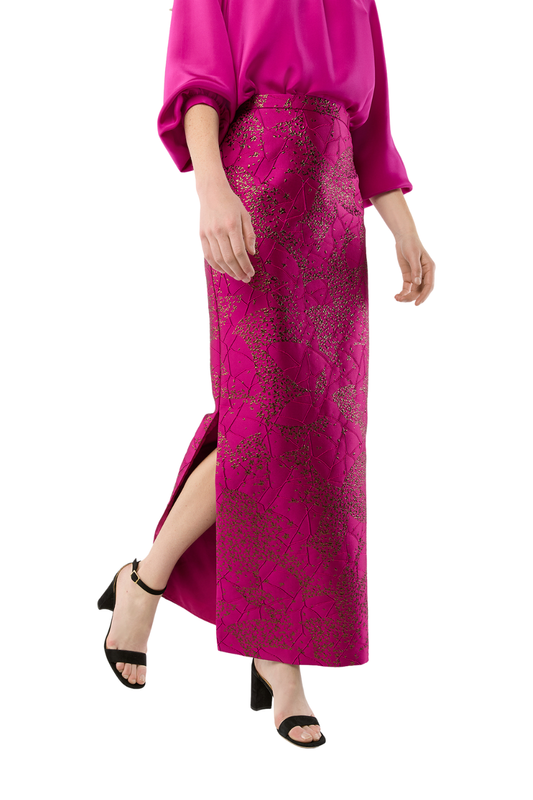 Long Pencil Skirt in Magneta