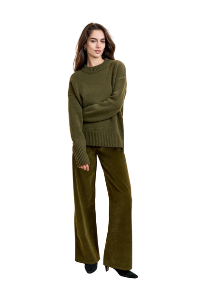 Solid Marin Sweater in Olive Green