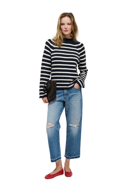 Eastport Rollneck in Navy/Sea Salt