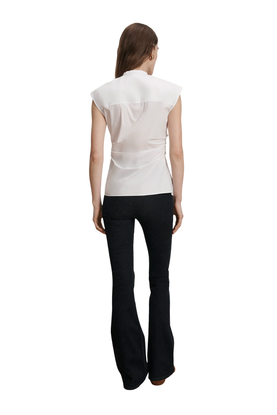 Joon Tie-Neck Button-Down Blouse in White