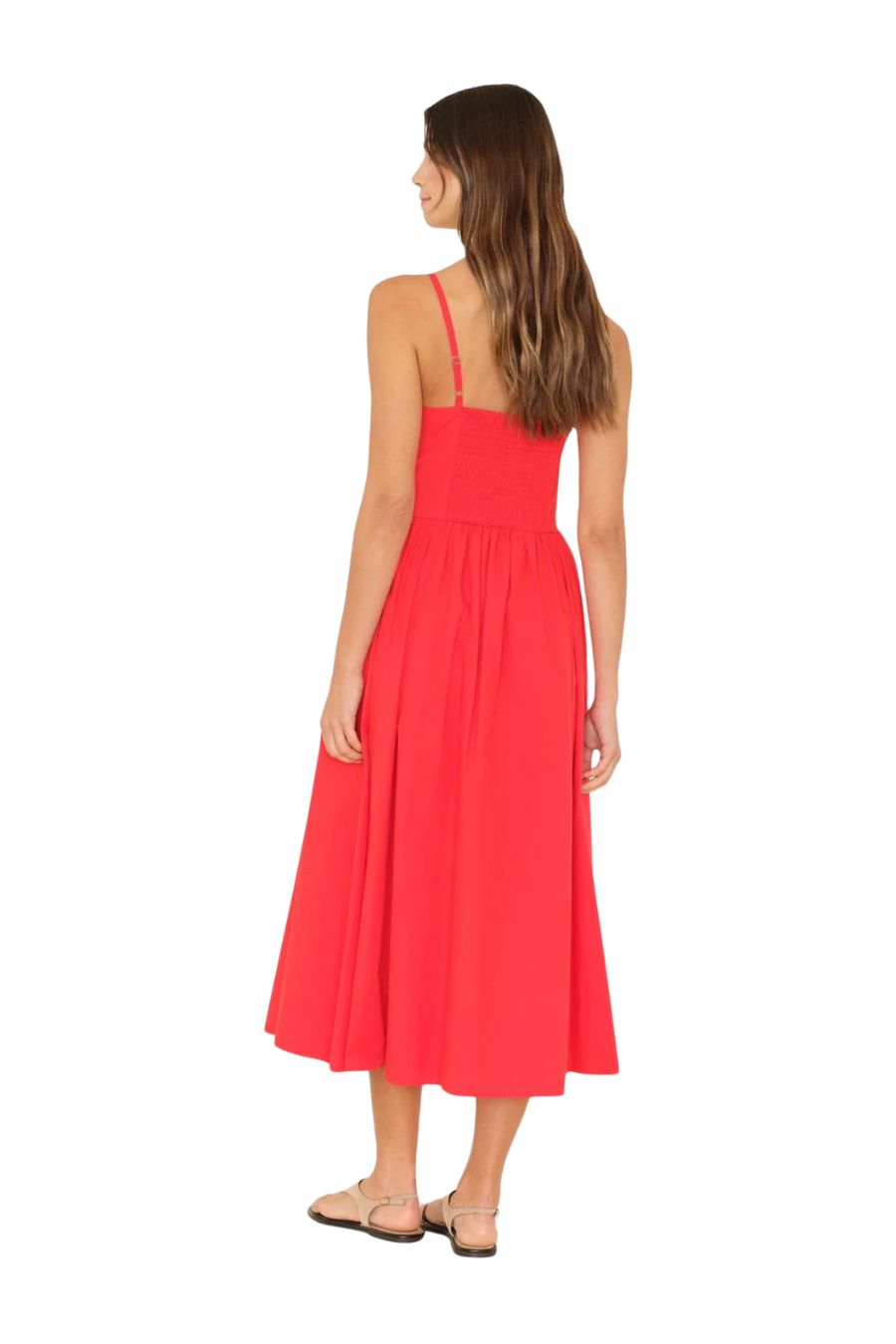 Bardot Dress in Red Flash