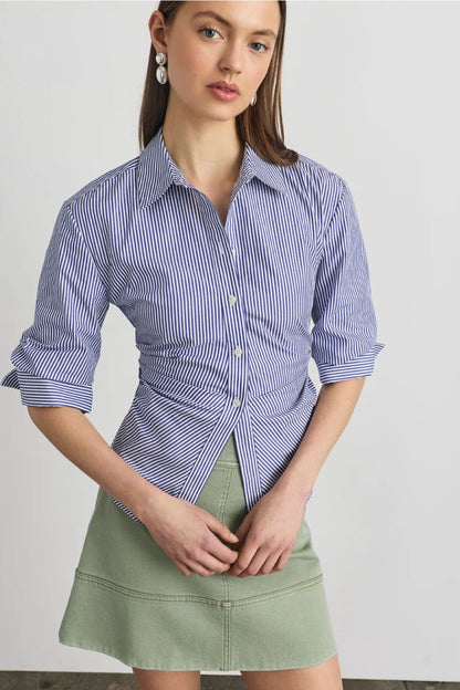 Winslet Top in Blue/Optic White