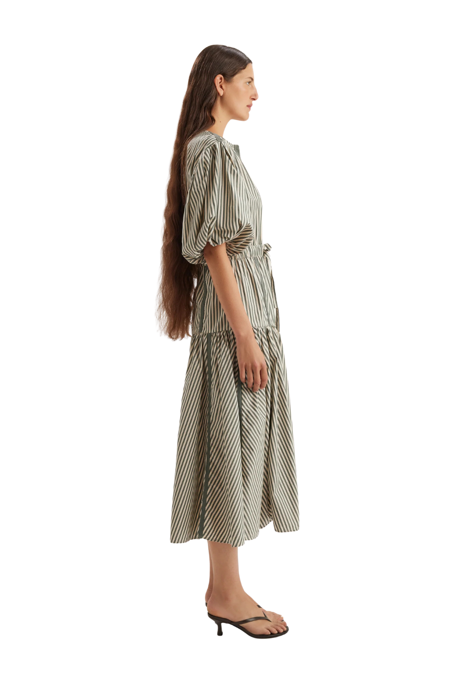 Eliane Dress in Cedar Stripe