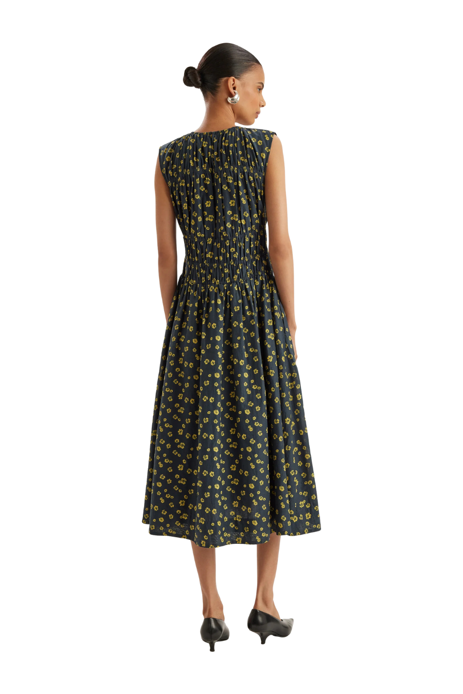 Villard Dress in Lemon Navy Floral