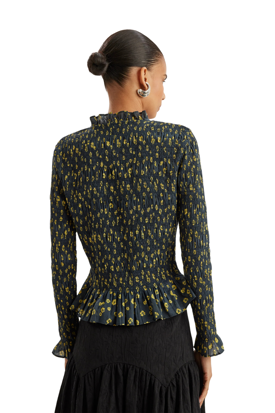 Norra Top in Lemon Navy Floral