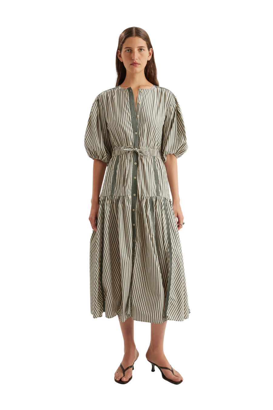 Eliane Dress in Cedar Stripe