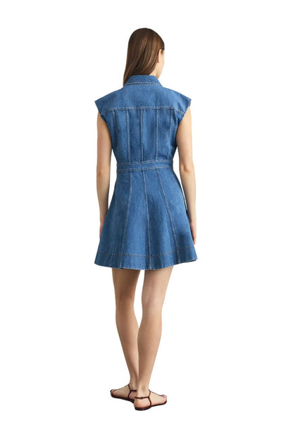 Sleeveless Hailey Dress in Medium Indigo Blue