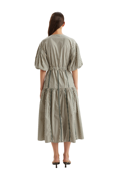 Eliane Dress in Cedar Stripe