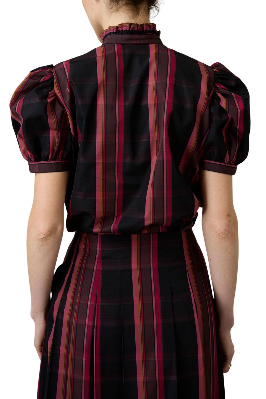 Bibiana Blouse in Ghost Tartan Pink