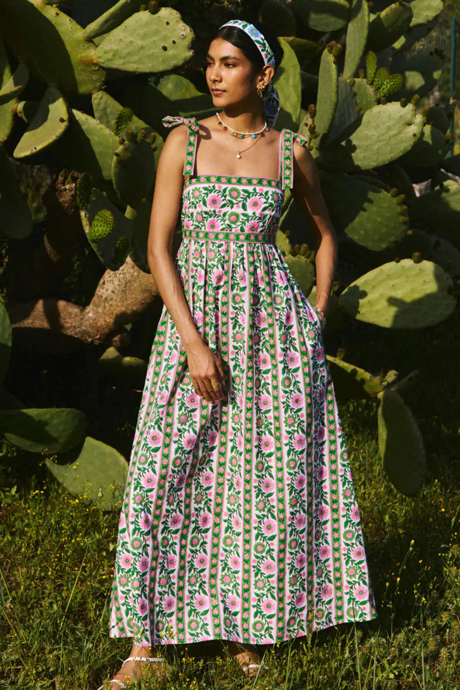 Emerald Border Mykonos Dress