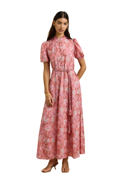 Oceanus Dress in Hibiscus Pink