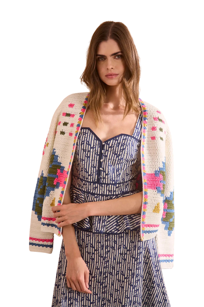 Callen Cardigan in Pink Multi