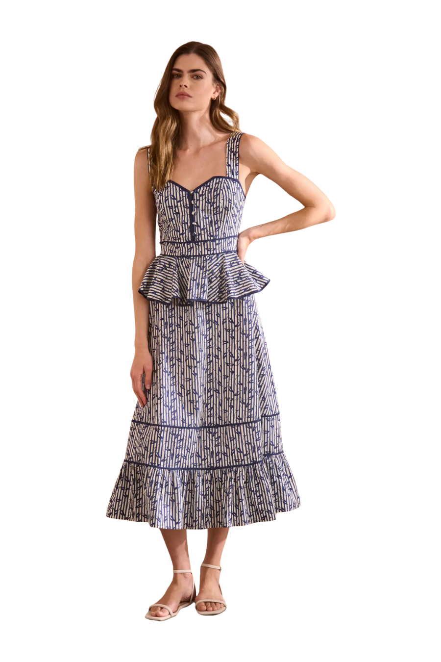 Lacey Dress in Vine Stripe