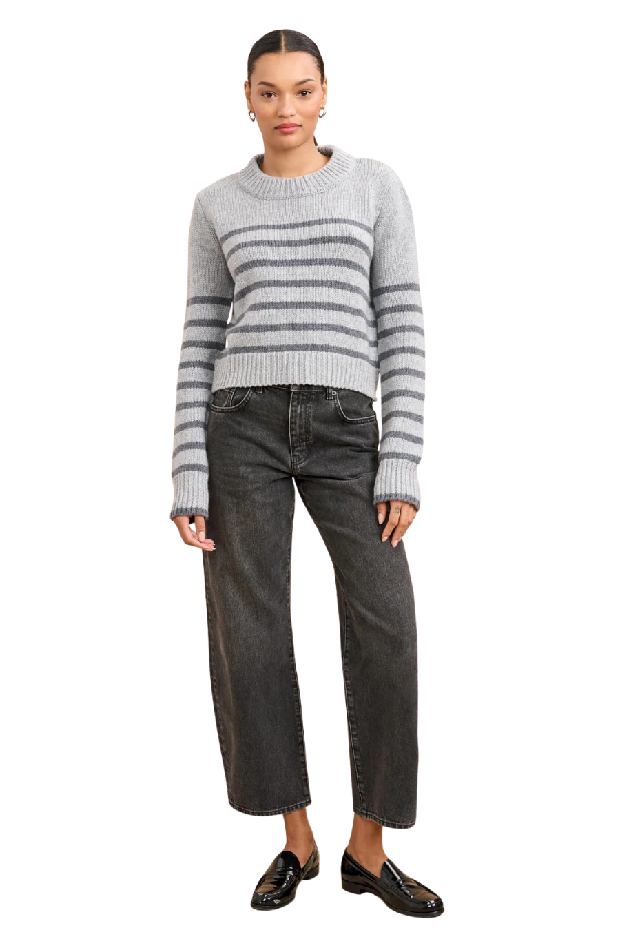 Mini Marin Sweater in Light Grey/Grey