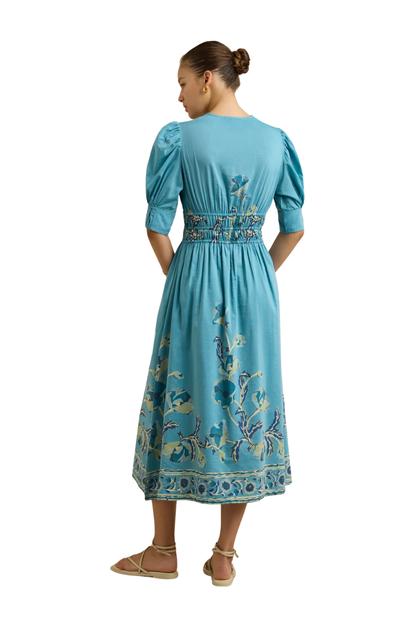 Salena Dress in Hibiscus Bloom Blue