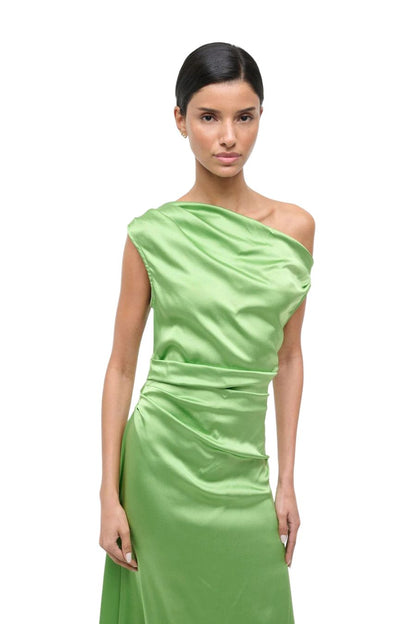 Phare Silk Dress in Sprout