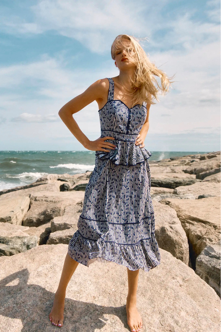 Lacey Dress in Vine Stripe