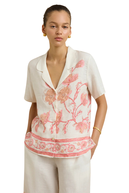 Gabriella Shirt in Hibiscus Bloom Pink