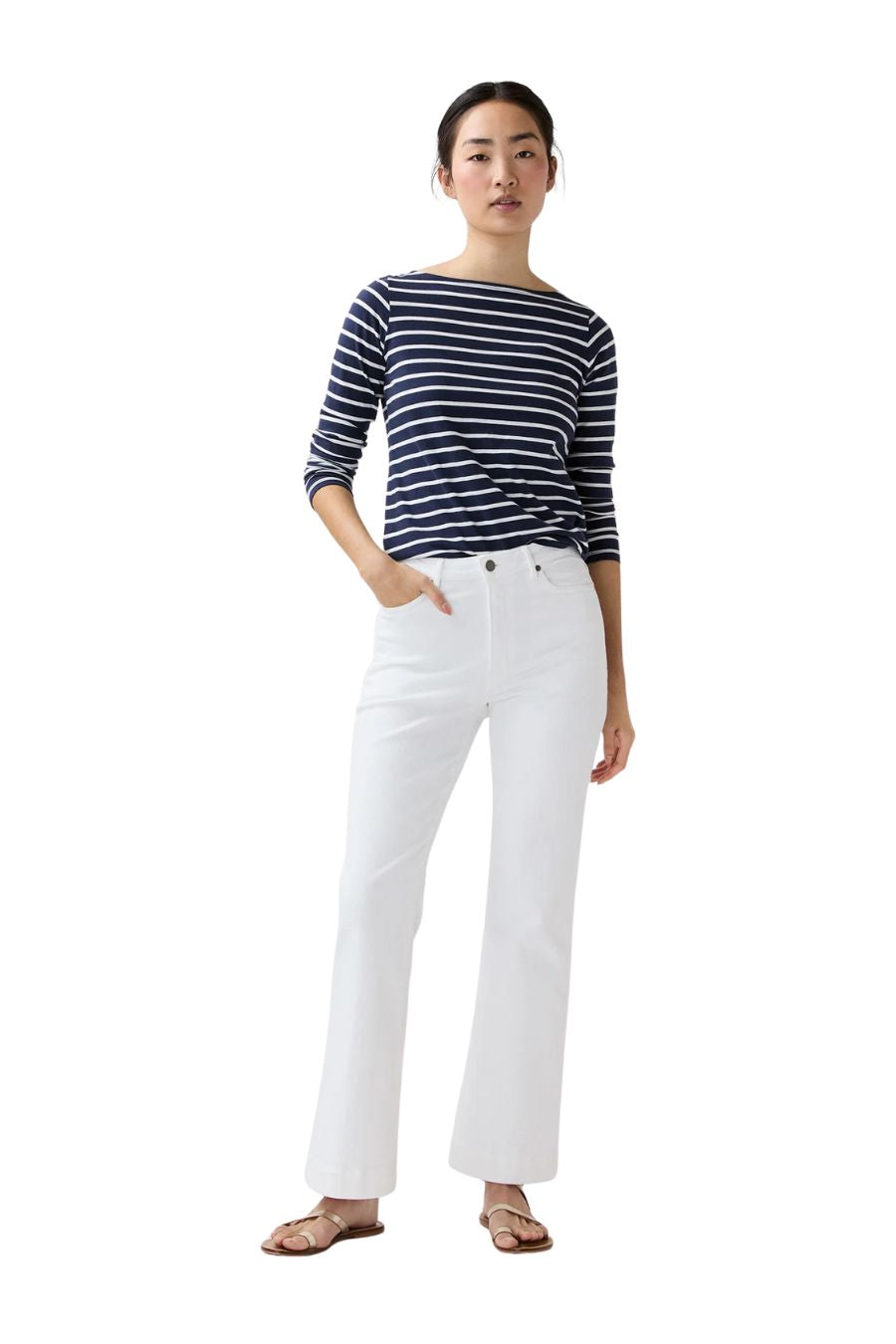 Kendall Flare 5-Pocket Jean in White