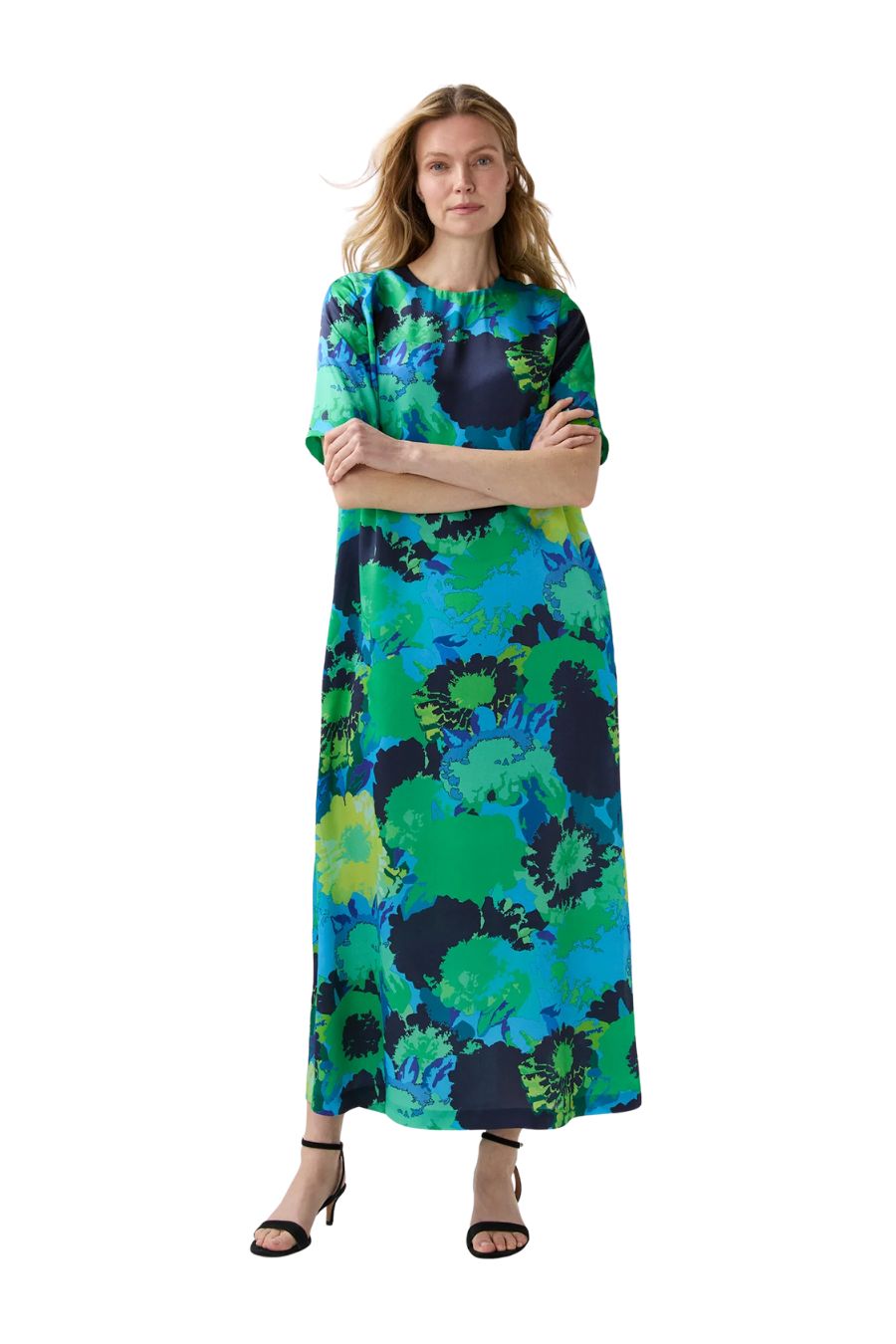 Paige Maxi Dress in Blue/Green Floral