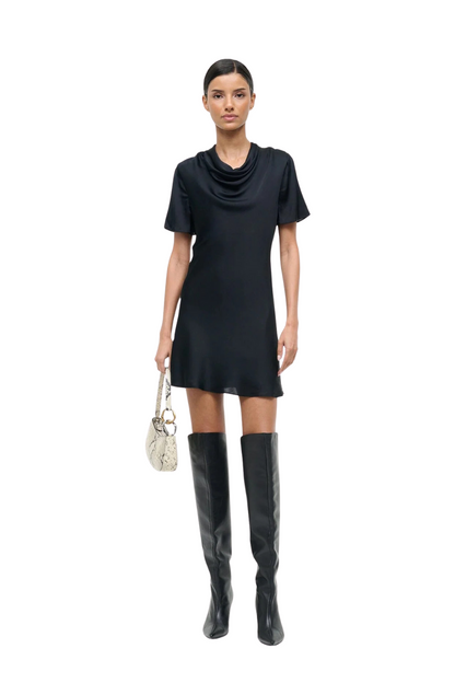 Iris Silk Dress in Black