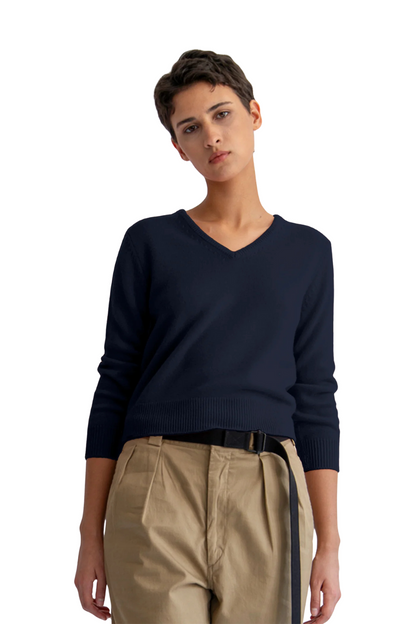 Lia Cashmere Sweater in Navy