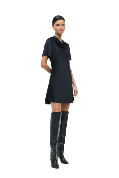 Iris Silk Dress in Black