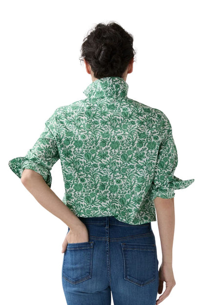 Tomboy Popover Shirt in Green Sambourne Liberty Fabric