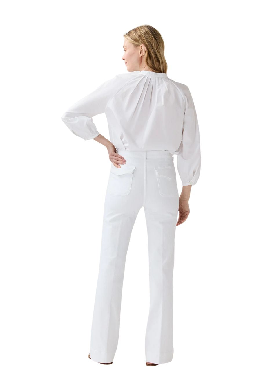 Camille Patch-Pocket Jean in White