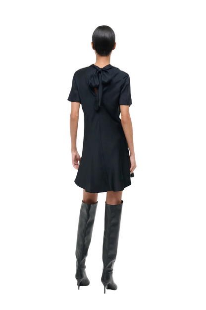 Iris Silk Dress in Black