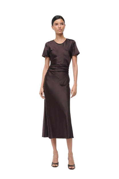 Marcel Silk Dress in Earth