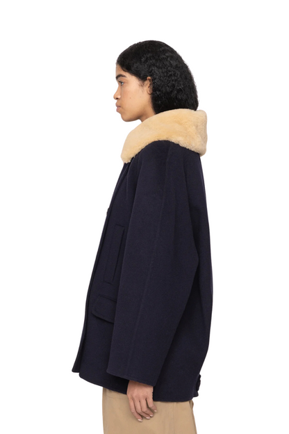 Astra Peacoat in Navy