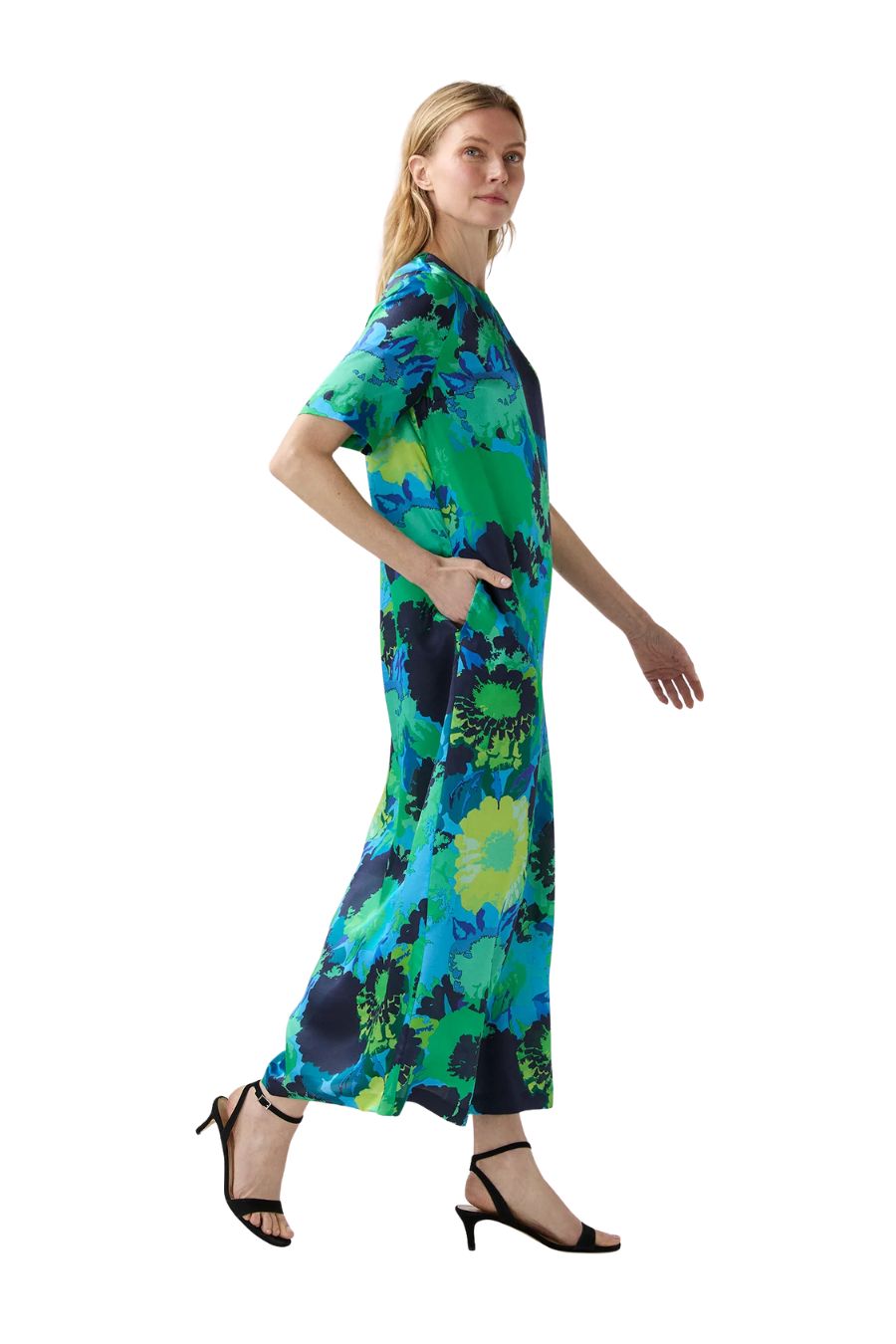 Paige Maxi Dress in Blue/Green Floral