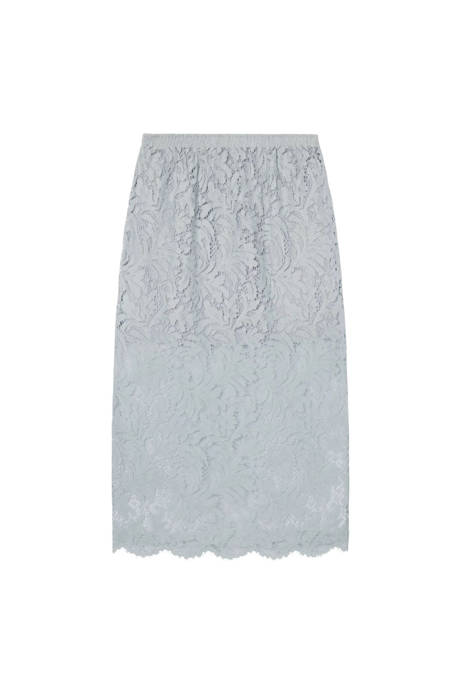 Lydia Lace Midi Skirt in Slate Blue