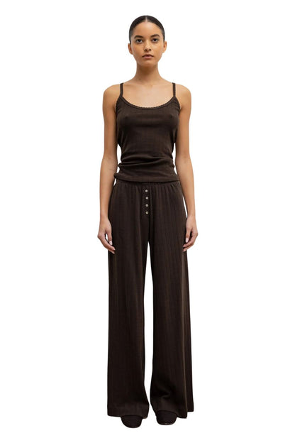 Pointelle Boxer Pant in Choco