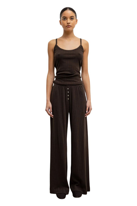 Pointelle Boxer Pant in Choco